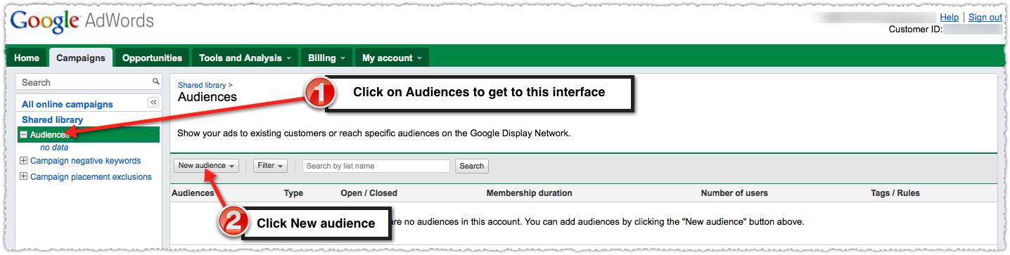 Google Adwords Select Audiences