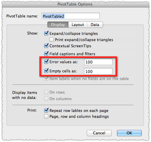 Keyword Rank Index Pivot Table Options