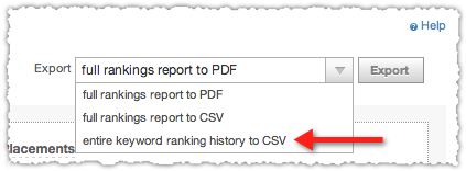 SEOmoz Export Full Keyword History to CSV