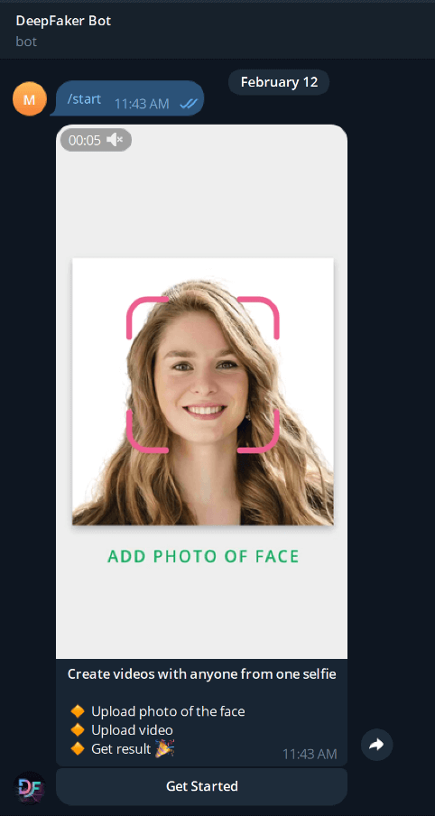 Telegram Bot for Deepfake