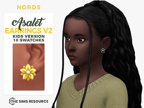 Asalet V2: A Sims 4 CC Earrings for Kids