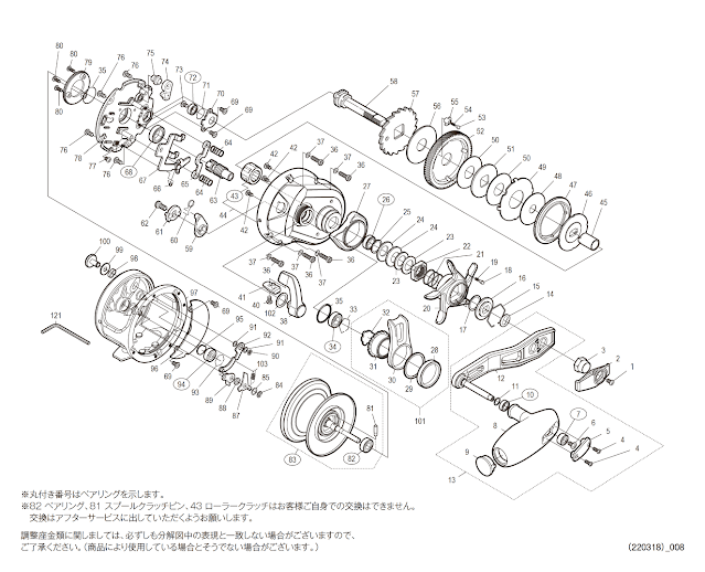 オシアジガー　フォールレバー　取付　リール　カスタム