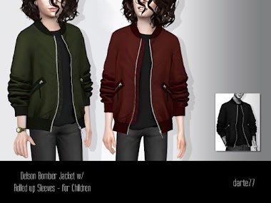 Delson Bomber Jacket with Rolled up Sleeves - Converted for Children