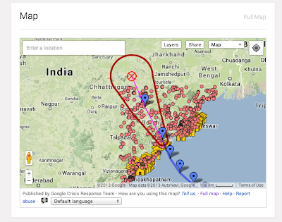 Crisis Map of Cyclone Phailin