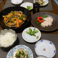 麻婆茄子などの夕食