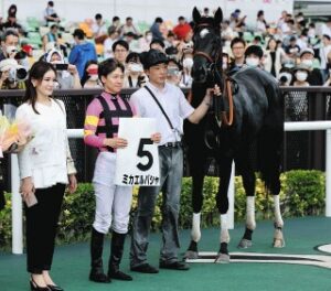 keiba 1688881347 15101 300x264 - 【競馬】新人馬主の迫田三果子さん、初めて購入した馬が初出走で2億円超の藤田晋と金子真人の馬に勝ってしまうw