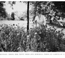 Moina Michael plants Poppies on the University of Georgia campus