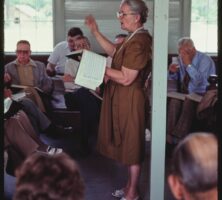 woman leading a Sacred Harp singing