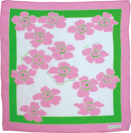 Frankie Welch National Cherry Blossom Festival, Washington, D.C., scarf, 1970, unidentified fabric