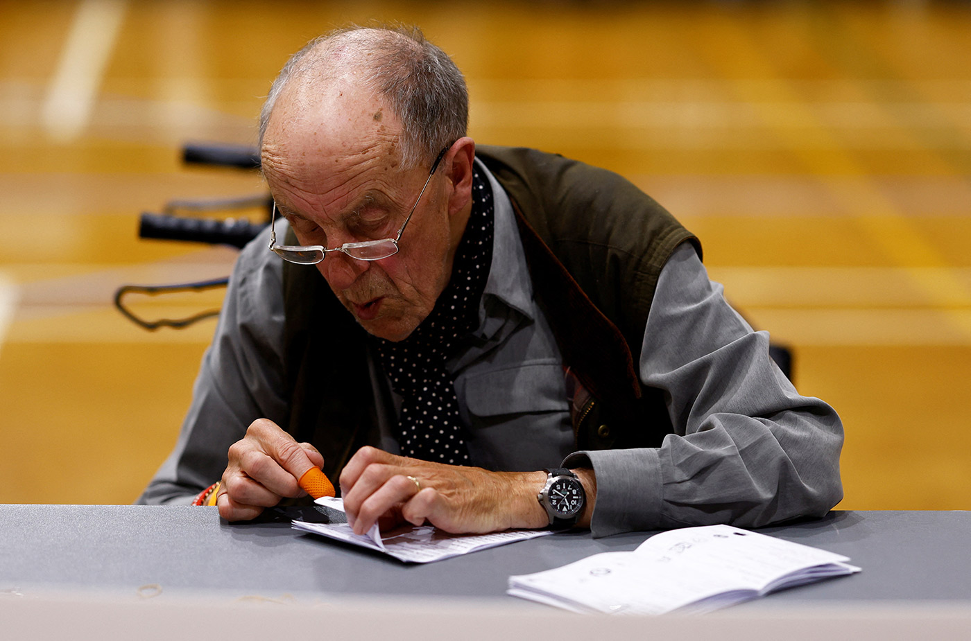 A member of the staff counts ballot papers in Clacton-on-Sea - 4 July 2024