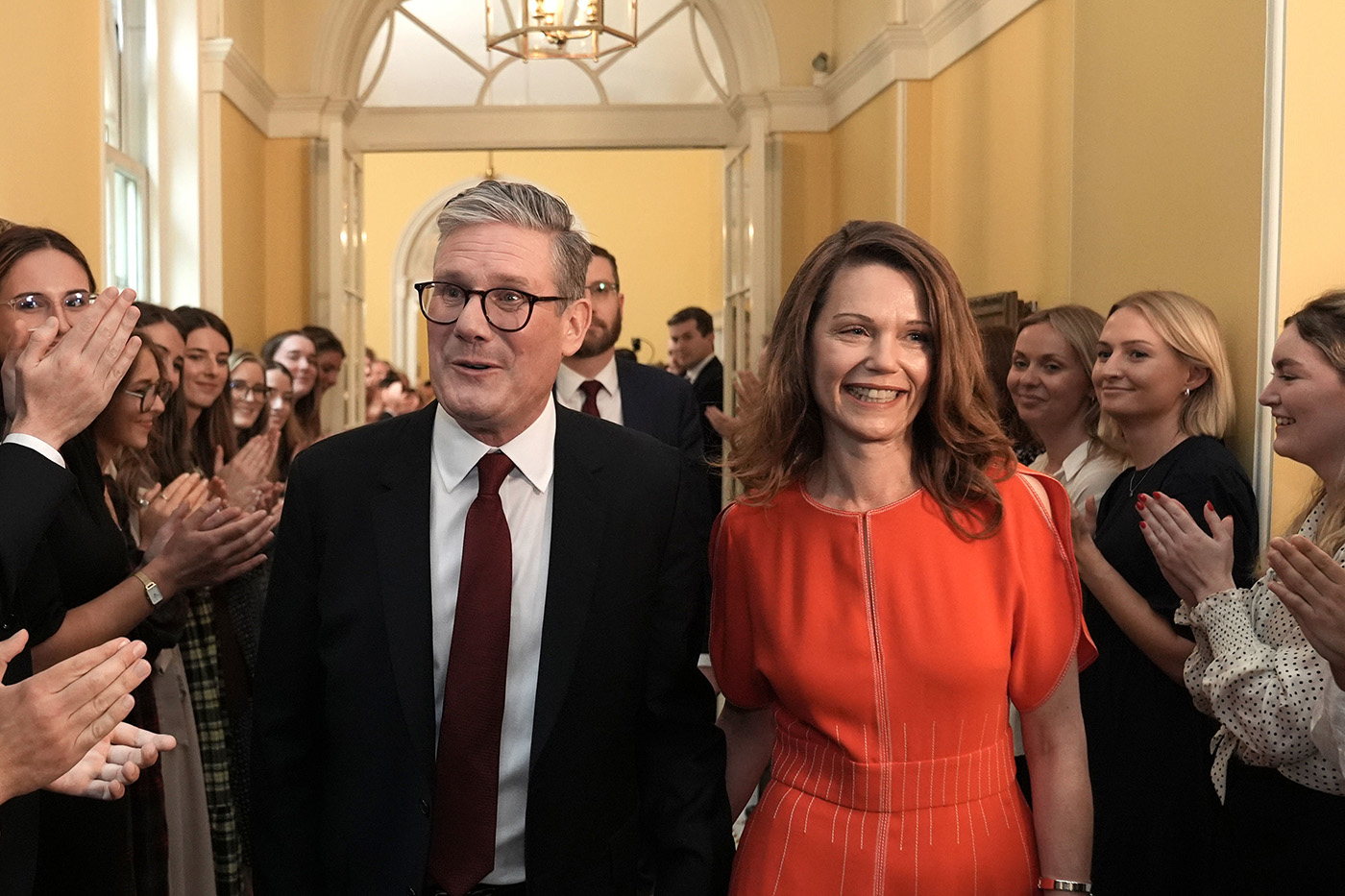 Keir Starmer and his wife Victoria inside 10 Downing Street - 5 July 2024