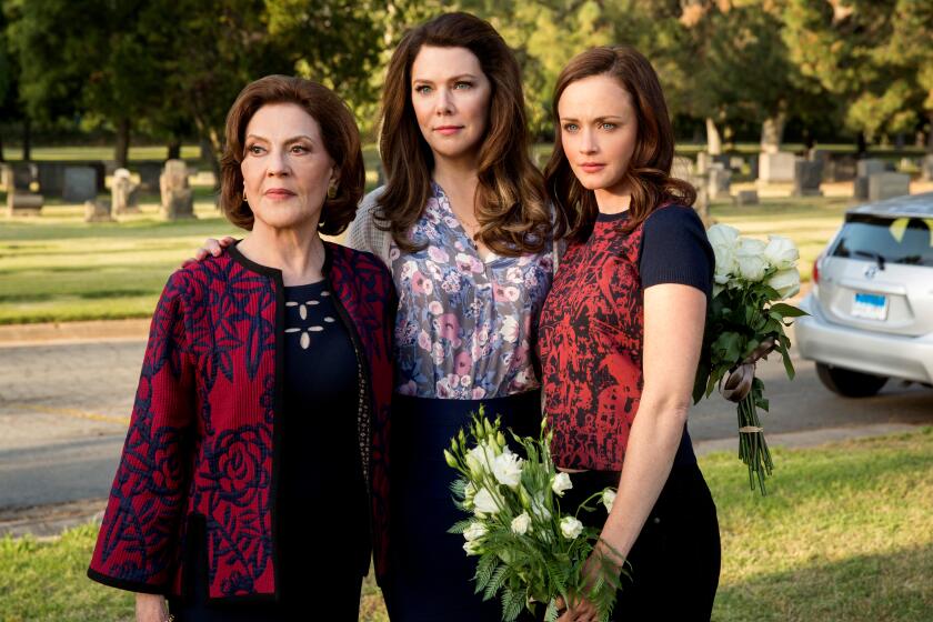 Kelly Bishop, from left, Lauren Graham and Alexis Bledel in "Gilmore Girls: A Year In The Life" in 2016 on Netflix.