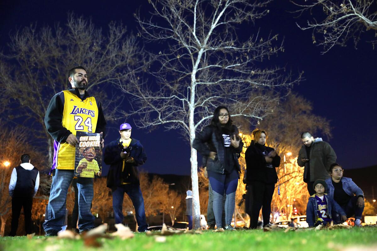 Memorial for Kobe Bryant at De Anza Park in Calabasas