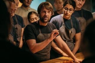 Chef René Redzepi speaks to employees at his Copenhagen restaurant Noma in a scene from the documentary series "Omnivore."