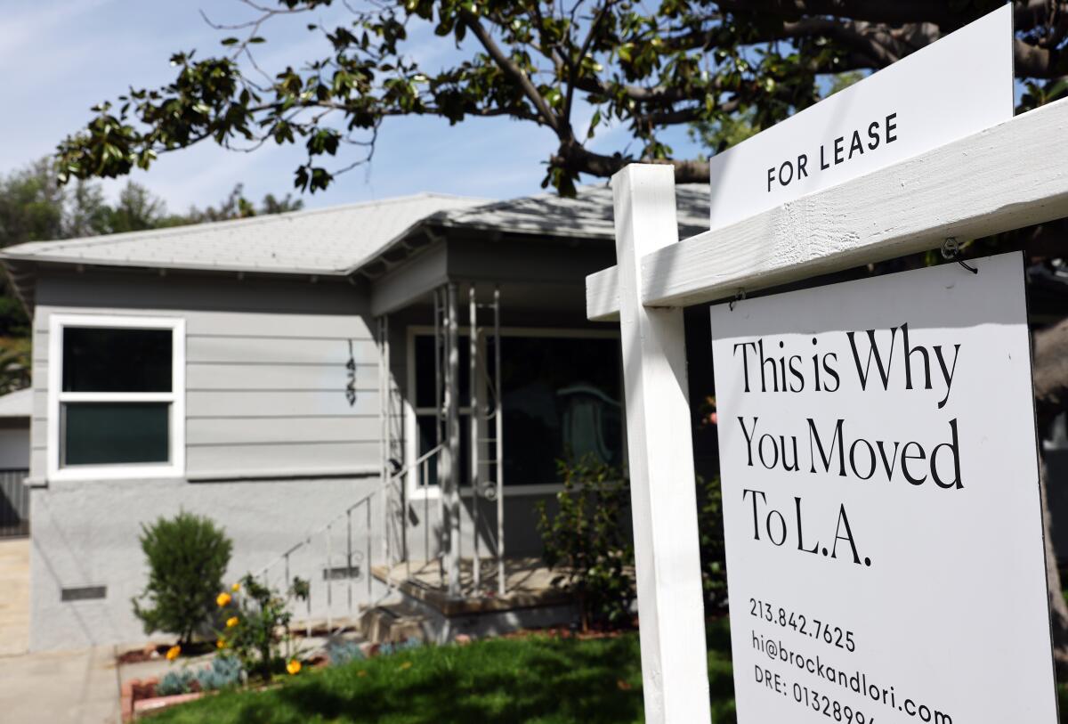 A single-family home for rent in Los Angeles in March 2022.