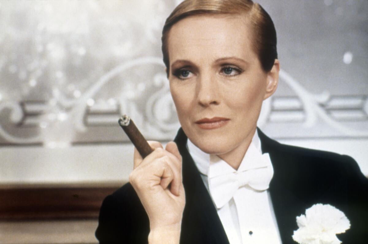 Julie Andrews on the set of 1982's "Victor/Victoria," directed by Blake Edwards.