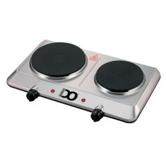 IDO Electric Hot Plate 1500 Watt 2 Burners Silver HP2E1500-SV