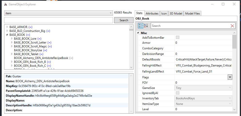 Screenshot of the Multitool's GameObject Explorer UI.