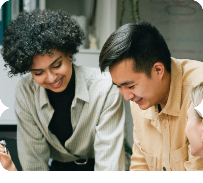 A group of people working together in an office.