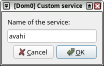 新しいサービス名として avahi を入力
