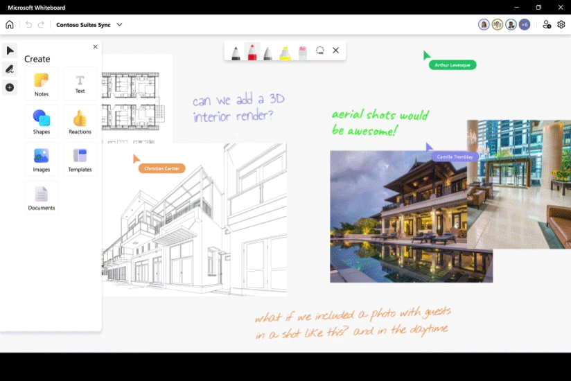 Surface Pro 9 上使用 Whiteboard 來標記文件