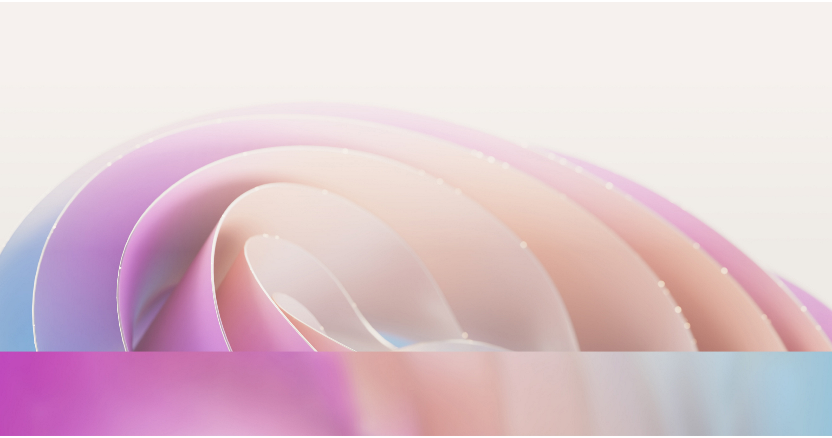 Fondo abstracto con capas suaves similares a las ondas en tonos rosas pastel, púrpura y azules con un efecto de foco suave brillante.