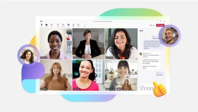 A Microsoft Teams video call.