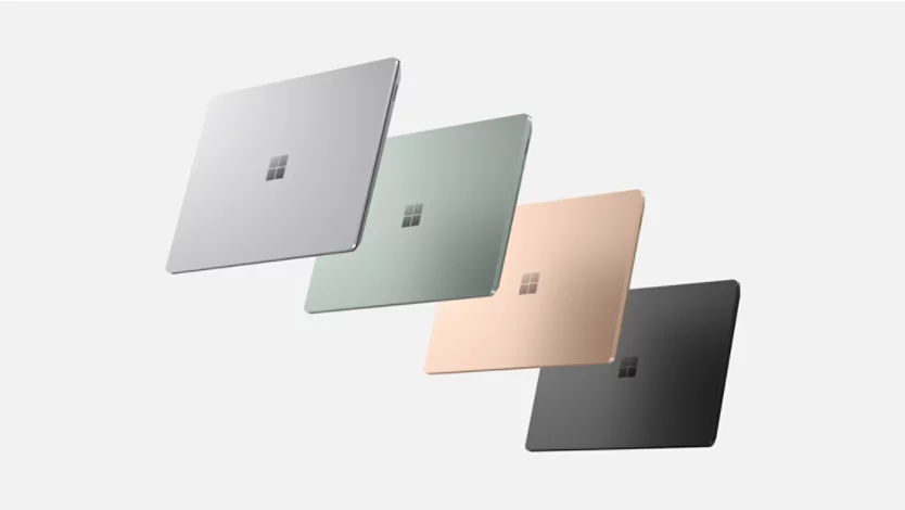 Four Surface Laptop 5 models in different colors