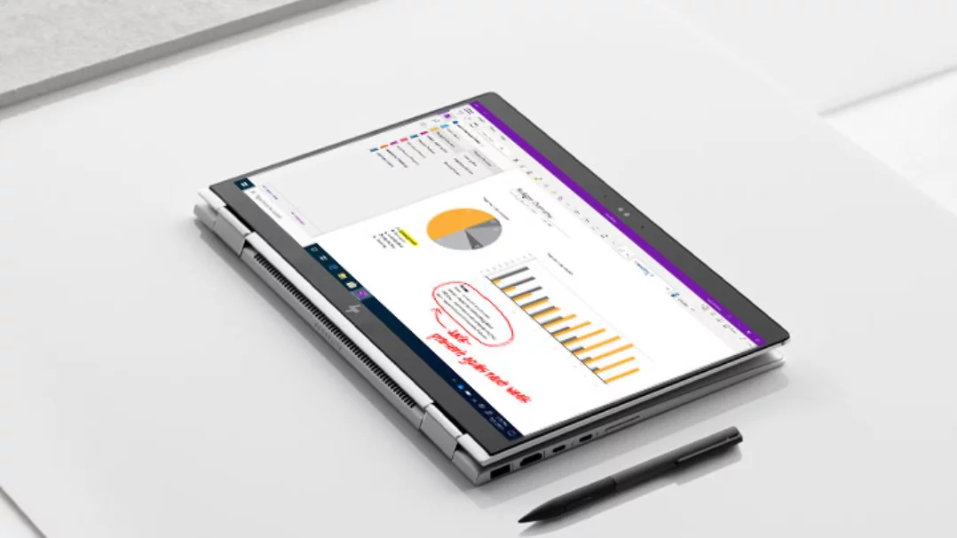  Image de Microsoft OneNote sur un écran de tablette Dell