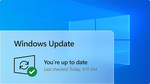 Ekran usługi Windows Update w systemie Windows 10 ukazujący status aktualizacji