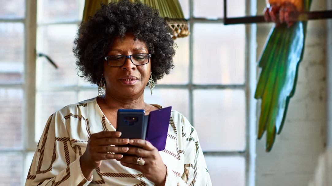 Woman looking at her cellphone