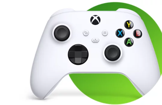 A white Xbox controller.