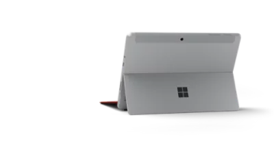 Se muestra Surface Go 4 desde la parte posterior para mostrar el acabado metálico