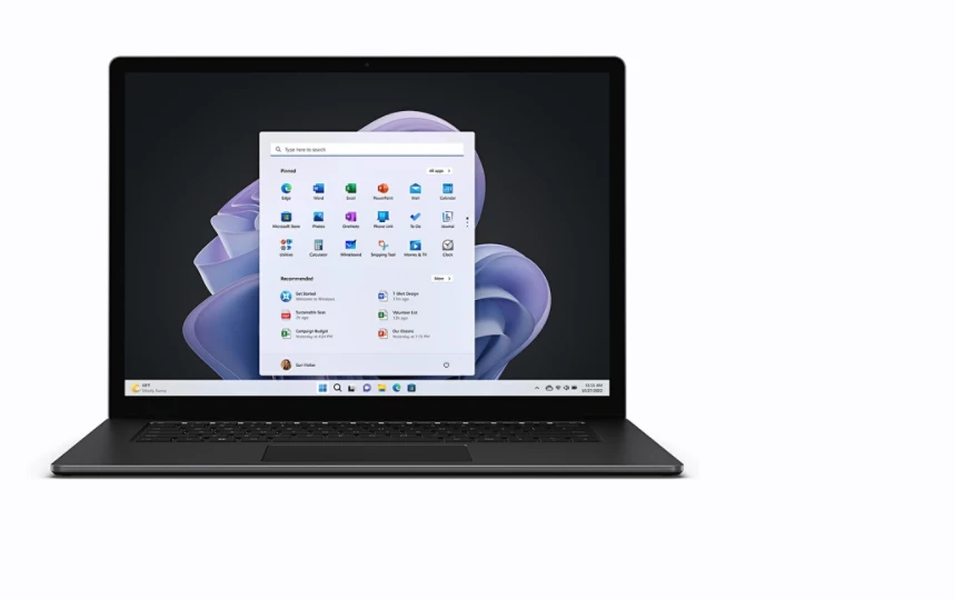 Feature render of Surface Laptop 5 in Black from a front-facing view