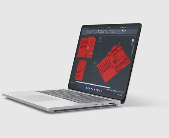 画面に Revit アプリを表示した Surface Laptop Studio 2 の画像