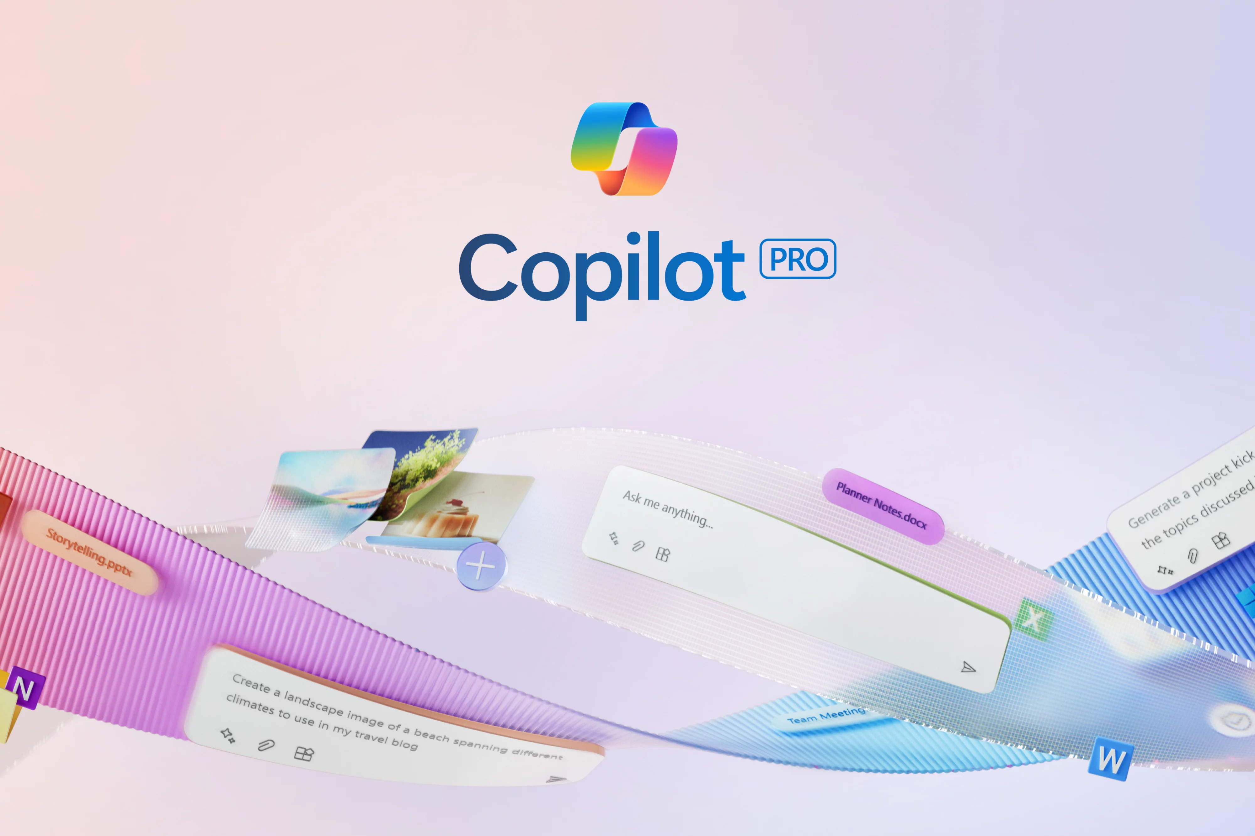 Copilot logo and search box