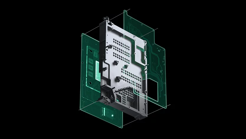 Xbox Series X heat sink chassis component.