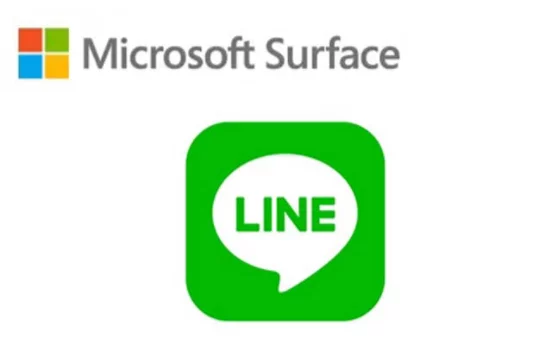 Microsoft SurfaceとLINEロゴ