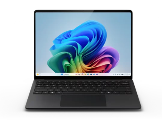 Surface Laptop in Black shown from the front.