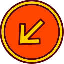 Down left arrow