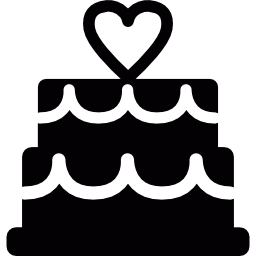 hochzeitstorte mit herz verziert icon