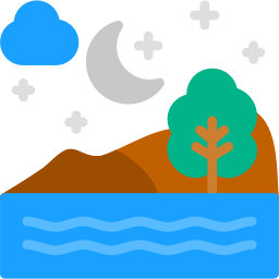 Night landscape icon