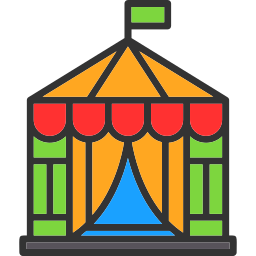 Circus tent icon