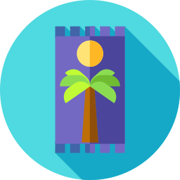 Beach towel icon