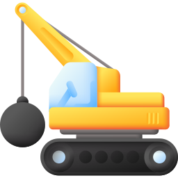 Wrecking ball crane icon