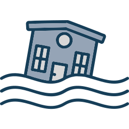 Flooded house icon