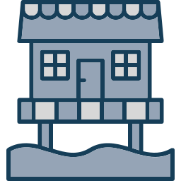 Beach hut icon