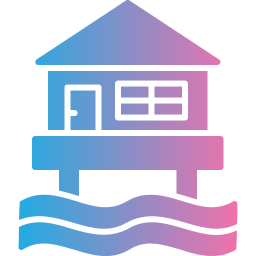 Beach hut icon