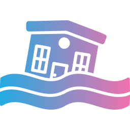 Flooded house icon