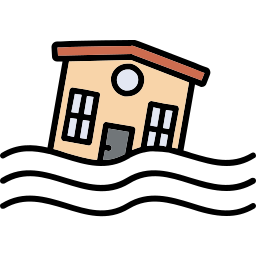 Flooded house icon